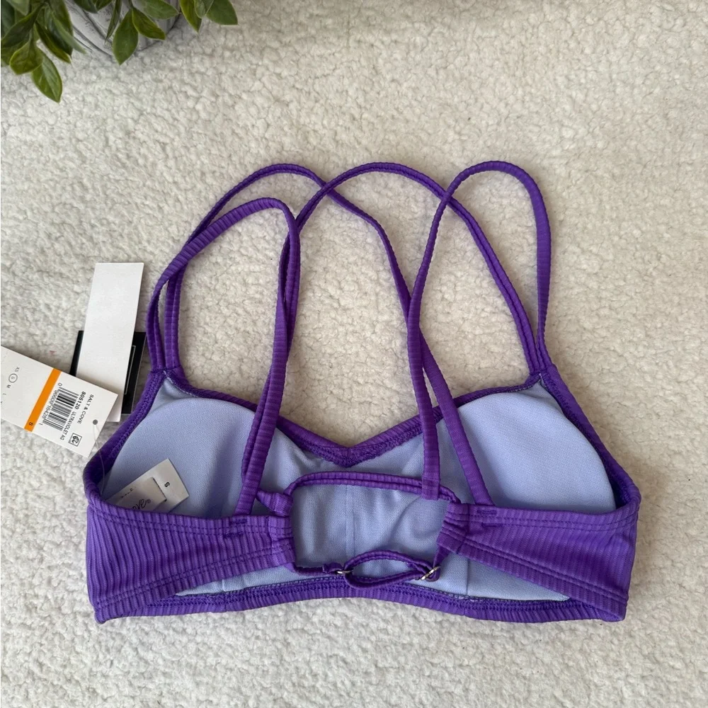 Salt + Cove ribbed purple bikini top
